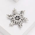 Deep Blue Crystal Flower Cluster Brooch With Dark Leaves view 4