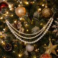 Clear Crackle Bead Pearl Christmas Tree Hanging Ornament view 1