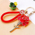 Enamel Rose Keychains in Five Plain and Five Fortune Cord Options view 11