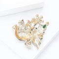 Enamel Snowman Christmas Tree Brooch Let It Snow Holiday Pin view 4