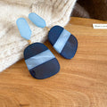 Geometric Resin Look Dangle Stud Earrings in Three Colors view 7