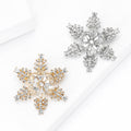 Rhinestone Snowflake Brooch Clear Crystal Winter Pin view 3