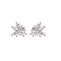 Silver Tone Crystal Firework Burst Statement Stud Earrings view 5