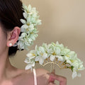 Fabric Lily Flower Gold Arch U Pin Hairpins Five Colors view 1