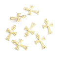 Crystal-Accented And Pearl-Look Silver Gold Cross Pendant Components in 2 Styles view 4
