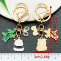 Bamboo Panda Enamel Keychains with Glasses Charm, 7 Poses view 8