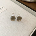 Two Tone Translucent Gourd Stud Earrings in Three Colors view 7