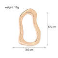 Gold Tone Circular Loop Irregular Two Designs Metal Brooch Pin view 2