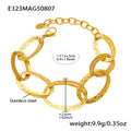 Textured Oval Link Bracelet in Gold and Silver Tone view 6