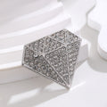 Flower Geometric Crystal Metal Brooch Pin for Jackets and Lapels view 5