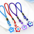 Glass Evil Eye Pendant Charm On Braided Cord Hanging Strap view 4