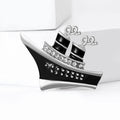 Enamel Steamship Brooch with Crystal Trim in Two Colors view 3