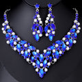 Black Silver Tone Green Pearl Leaf Cluster Crystal Pearl Look Seven Designs Metal Necklace view 9