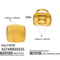 Oversized Heart Teardrop and Square Open Rings in Gold Tone view 8
