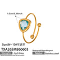 Gold Open Band Triangle Glass Stone Adjustable Ring view 6