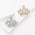 Crystal Crown Brooch in Silver or Gold Tone Finish view 1