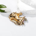 Black Gold Tone Horse Head Wreath Enamel Metal Brooch Pin view 3
