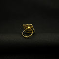 Gold Pink Rhinestone Jhumka Earrings Matching Ring Set view 4
