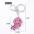 Rhinestone Jellyfish Keychain Metal Ocean Animal Bag Charm view 2