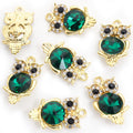 Crystal Eye Owl Metal Jewelry Charms, 20 Colorways view 10