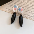 Wooden Heart and Floral Statement Stud Earrings Two Styles view 2