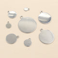 Polished Silver Tone Round Disc Tags with Hanging Holes view 2
