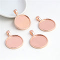 Plain Round Pendant Bezel Settings in Four Metal Finishes view 2