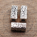 Hammered Rectangular Tube Metal Spacer Bead Metal Jewelry Making Component view 2