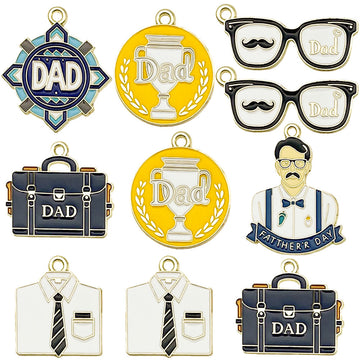Colorful Father Theme Metal Charms with 7 Listed Options