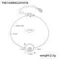 Double Circle Zircon Necklace Bracelet Ring Jewelry Set view 6