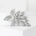 Marquise Crystal Leaf Brooch Rhinestone Accents Three Styles view 3