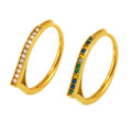 V-Shaped Open Band Ring Clear Multicolor Zircon Size 7 view 5