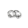 Three Silver No Piercing Minimal Hoop Clip Earrings view 7