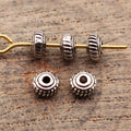 Decorative Beaded Rim Round Small Hole Metal Spacer Beads view 2