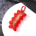 Translucent Cherry and Strawberry Cluster Clip Keychains view 7