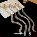 Silver Tone Butterfly Or Bow Hair Claw With Long Crystal Fringe view 2