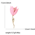 Enamel Tulip Brooch White Red Pink Yellow Gold Stem view 8