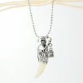 Silver Tone Faux Tusk Pendant Necklaces in Three Gothic Designs view 3