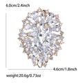 Large Crystal Cluster Teardrop Glass Rhinestone Brooch view 7