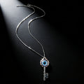 Blue Evil Eye Key Pendant Necklace and Keychain Options view 5