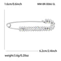 Crystal Safety Pin Brooch In Gold And Silver Tones view 7