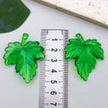 Acrylic Transparent Green Leaf Center Hole Pendant for DIY Hair Stick Headwear Jewelry