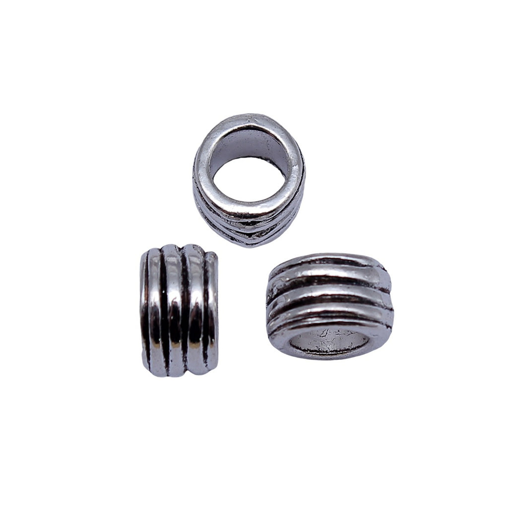 9.7x8.5x5.8mm 1.05g Antique Silver Zinc Alloy Large Hole Spacer Beads for DIY Bracelet Jewelry Making