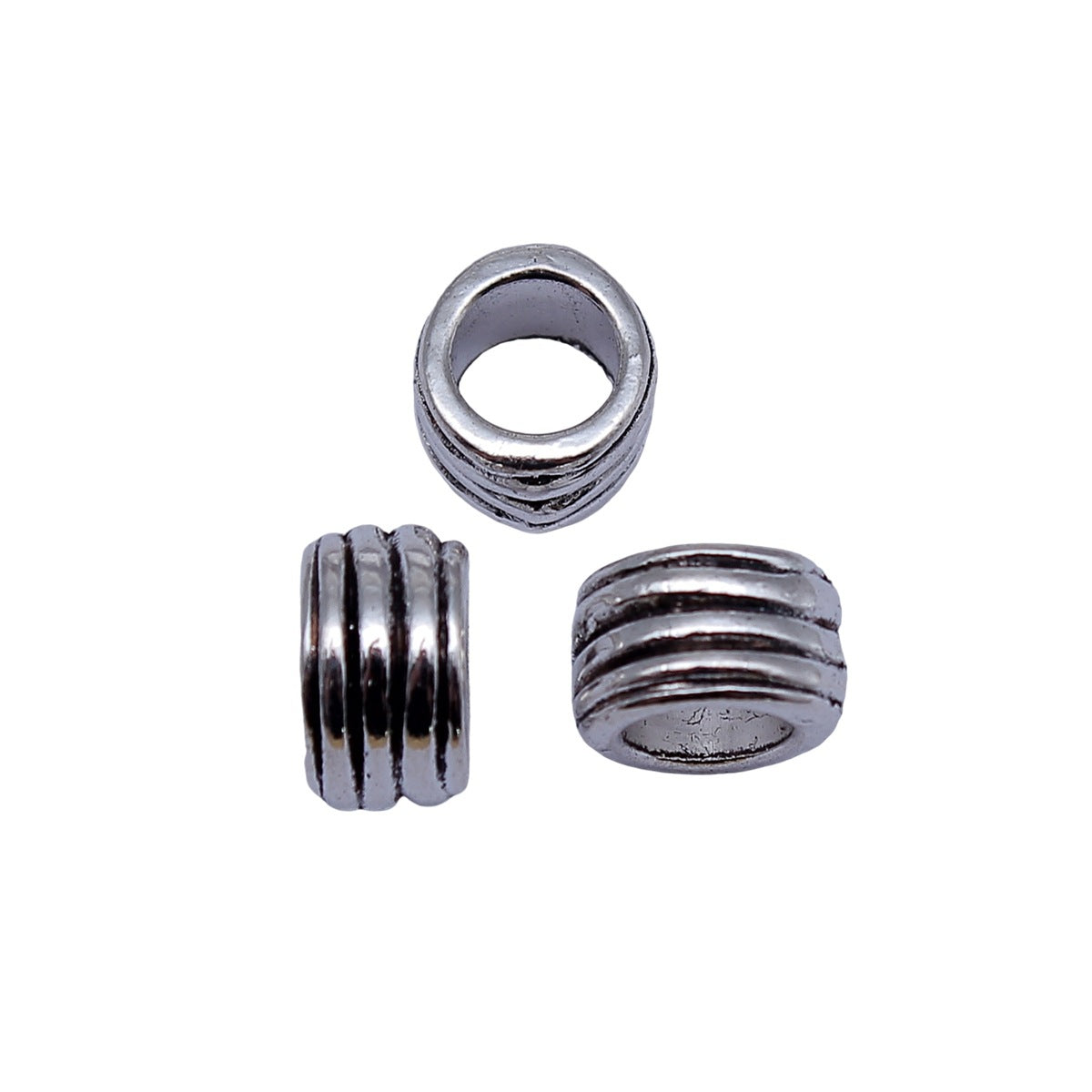9.7x8.5x5.8mm 1.05g Antique Silver Zinc Alloy Large Hole Spacer Beads for DIY Bracelet Jewelry Making