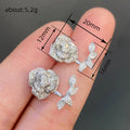 Silver Tone Rose And Butterfly Mismatched Stud Earrings view 4