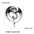 Coiled Winged Dragon Brooch in Four Enamel Colorways view 7