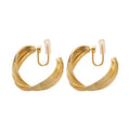 Twisted Wire Open C Hoop Clip On Earrings Statement Pair view 5