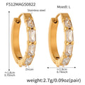 Crystal Crossed and Baguette Hoop Earrings in Gold and Silver Tone view 12