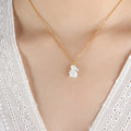 Gold Tone Shell Rabbit Pendant Necklace Chain 40 Plus 5cm view 6