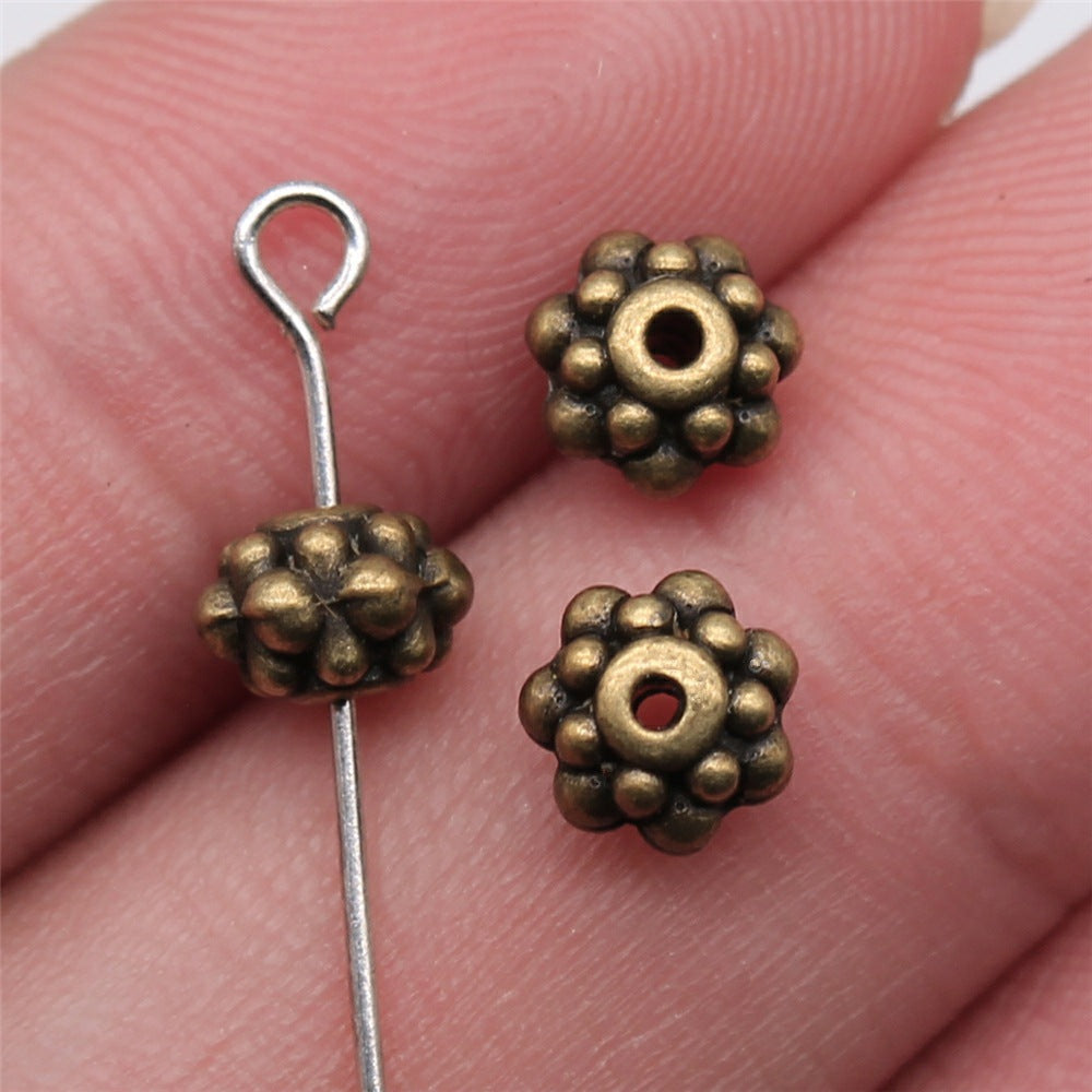 6x6x4mm 0.6g Multicolor Zinc Alloy Round Large Hole Spacer Beads for Bracelet Necklace Jewelry Making